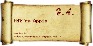 Héra Appia névjegykártya